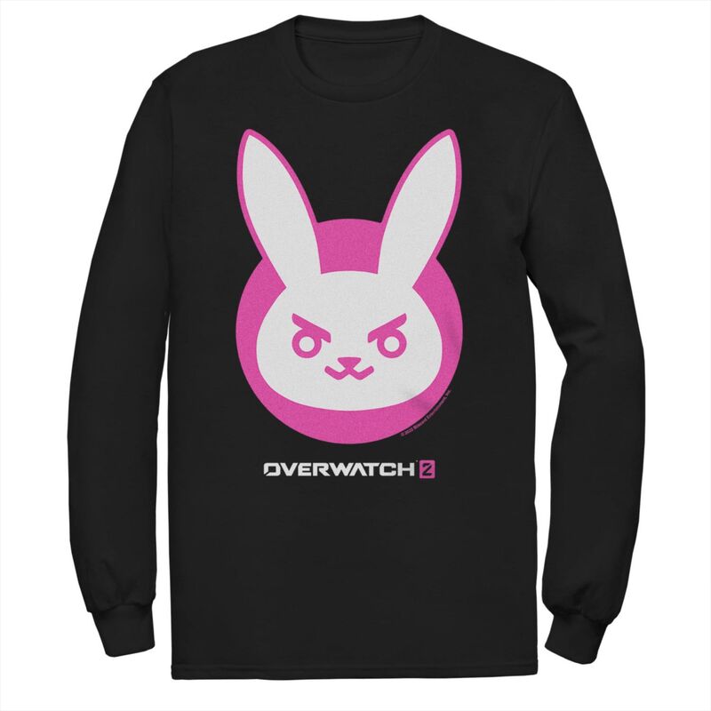 アニメキャラクター レディース トップス Tシャツ トール グラフィック Licensed Character Big & Tall Overwatch 2 D.Va Pink Bunny Icon Long Sleeve Graphic Tee Black ブラック 6,826円