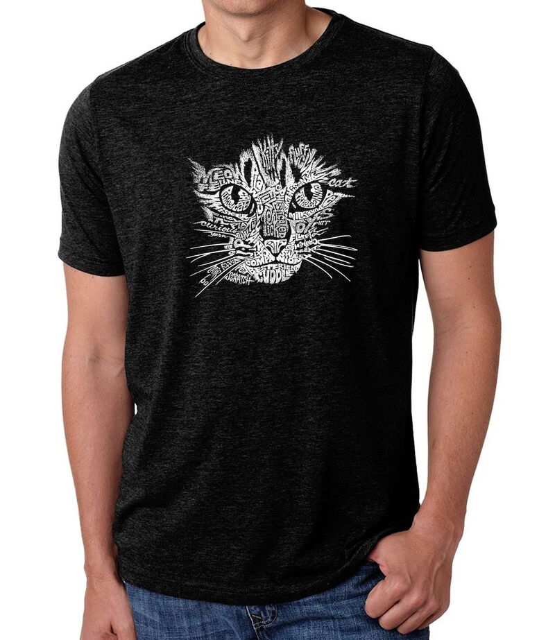 エルエーポップアート レディース トップス Tシャツ LA Pop Art Cat Face - Men's Premium Blend Word Art-Shirt Black ブラック