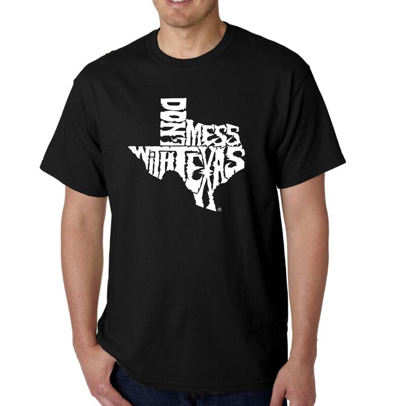 エルエーポップアート レディース トップス Tシャツ LA Pop Art Dont Mess With Texas - Men's Word Art-shirt Black ブラック｜ReVida 店