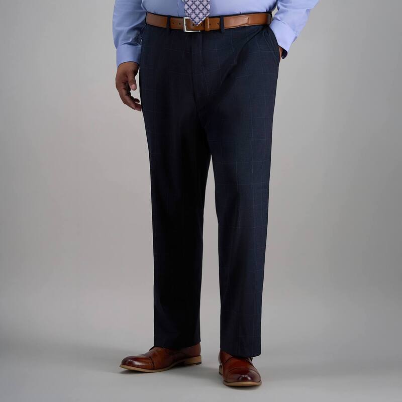 ハガー レディース ボトムス カジュアルパンツ トール Big & Tall J.M. Haggar Premium Stretch Classic Fit Expandable Waist Dress Pant Navy Windowpane ネイビー|ReVida 店