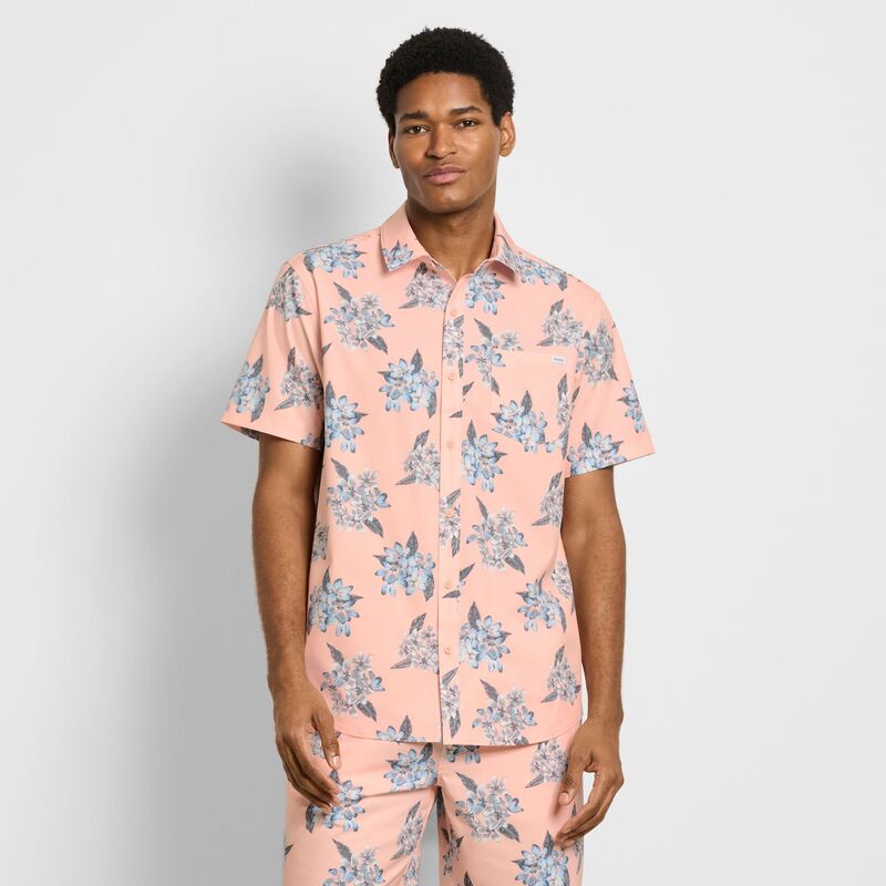 ハーレー レディース トップス Tシャツ プリント Men's Hurley Ocean Ditz Allover Print Stretch Woven Shirt Candy Pink ピンク 7,965円