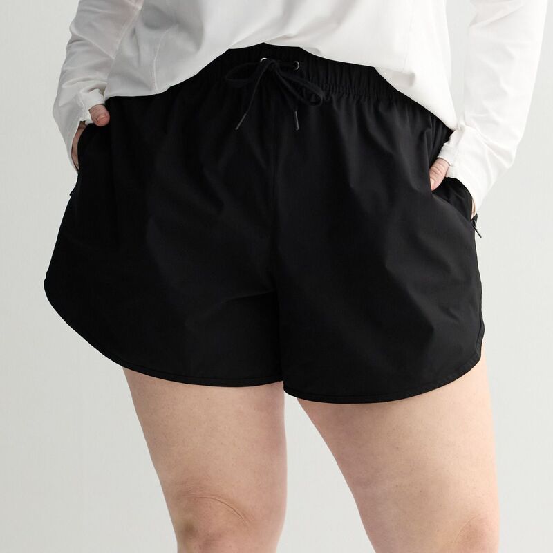 Tek Gear レディース ボトムス ハーフパンツ・ショーツ プラスサイズ ショートパンツ Plusize Tek Gear Sun Gear Woven Board Shorts Mineral Black ブラック