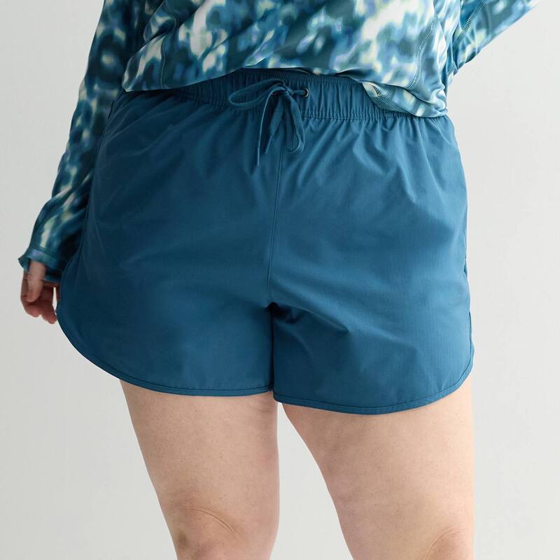 Tek Gear レディース ボトムス ハーフパンツ・ショーツ プラスサイズ ショートパンツ Plusize Tek Gear Sun Gear Woven Board Shorts Ocean Teal ティール