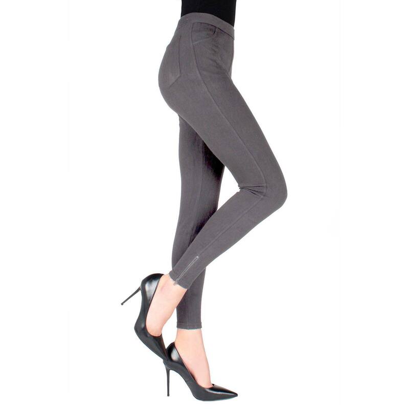 メモイ レディース ボトムス 心地好いズボン下 アンクル レギンス MeMoi Women\u0027s Zipper Ankle Jean Leggings Gray 薄墨色