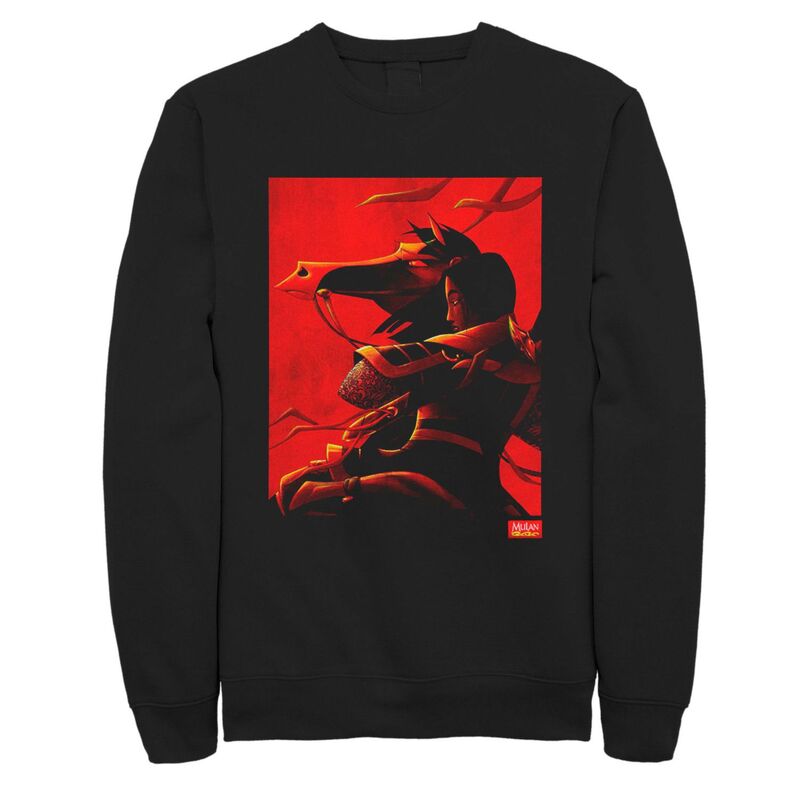 アニメ文字記号 レディース トップス プルオーバー 汗水 Licensed Character Disney\u0027s Mulan Men\u0027s Poster Sweatshirt Black 黒いこと