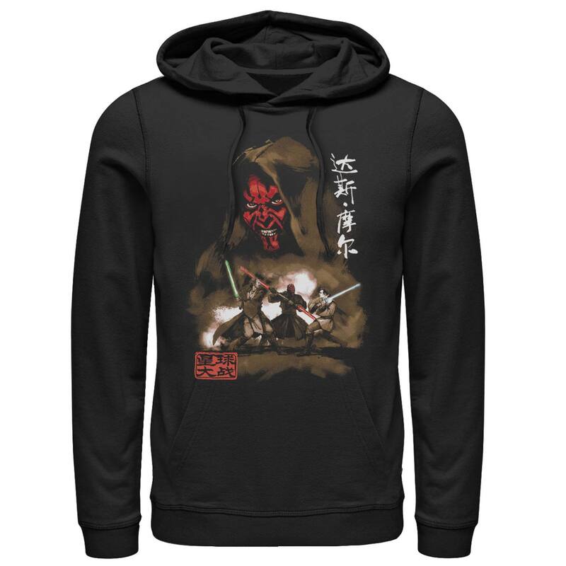 スター ウォーズ レディース トップス Tシャツ パーカー Men'star Wars Darth Maul Battle Portrait Hoodie Black ブラック