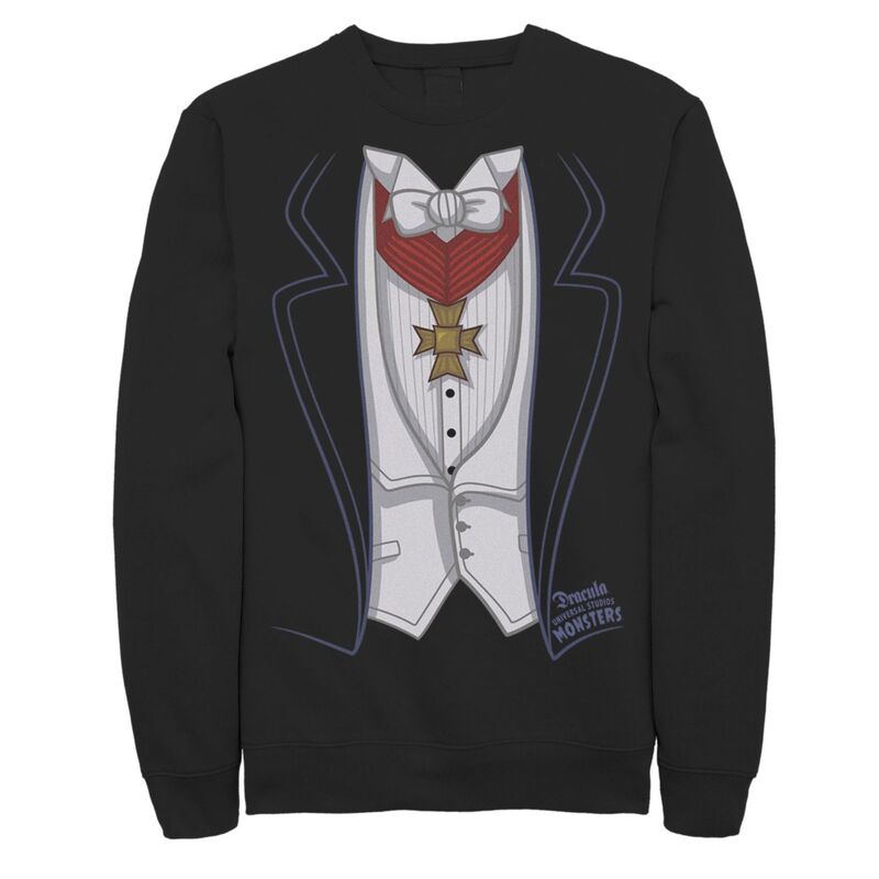 アニメキャラクター レディース トップス Tシャツ パーカー Licensed Character Men's Universal Monsters Dracula Costume Hoodie Black ブラック