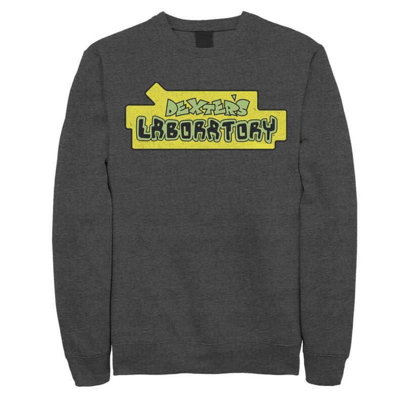 アニメ文字記号 レディース トップス プルオーバー ロゴタイプ フリース Licensed Character Men\u0027s Dexter\u0027s Laboratory Originalogo Fleece Top Charcoal Heather 濃灰色