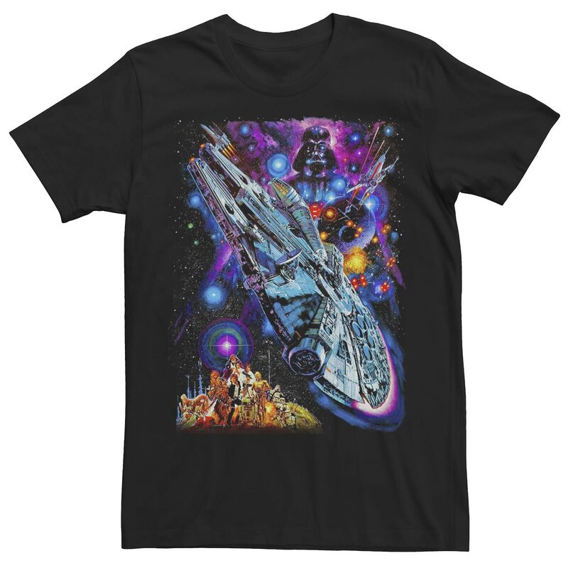 スター ウォーズ レディース トップス Tシャツ Men'star Wars Psychedelicollage Poster Tee Black ブラック