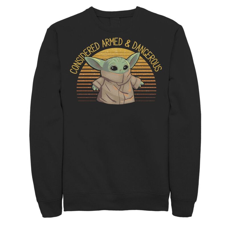 はやりっ児 ウォーズ レディース トップス プルオーバー 汗水 Men\u0027star Wars The Mandalorian The Child Armed \u0026 Dangerousweatshirt Black 黒いこと