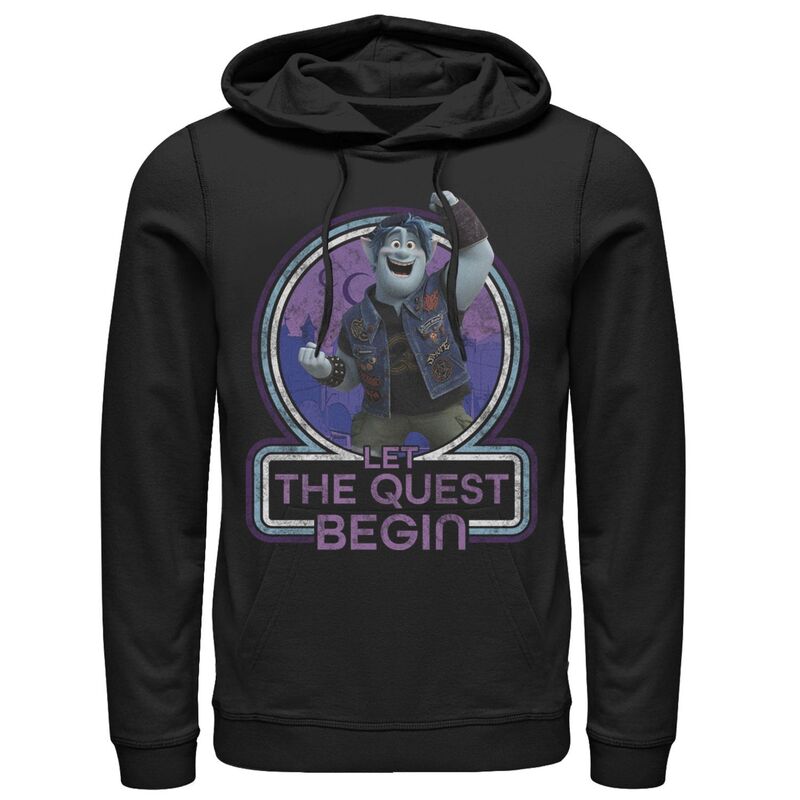 ディズニー ピクサー レディース トップス Tシャツ パーカー Disney / Pixar's Onward Barley Men's Lethe Quest Begin Portrait Hoodie Black ブラック