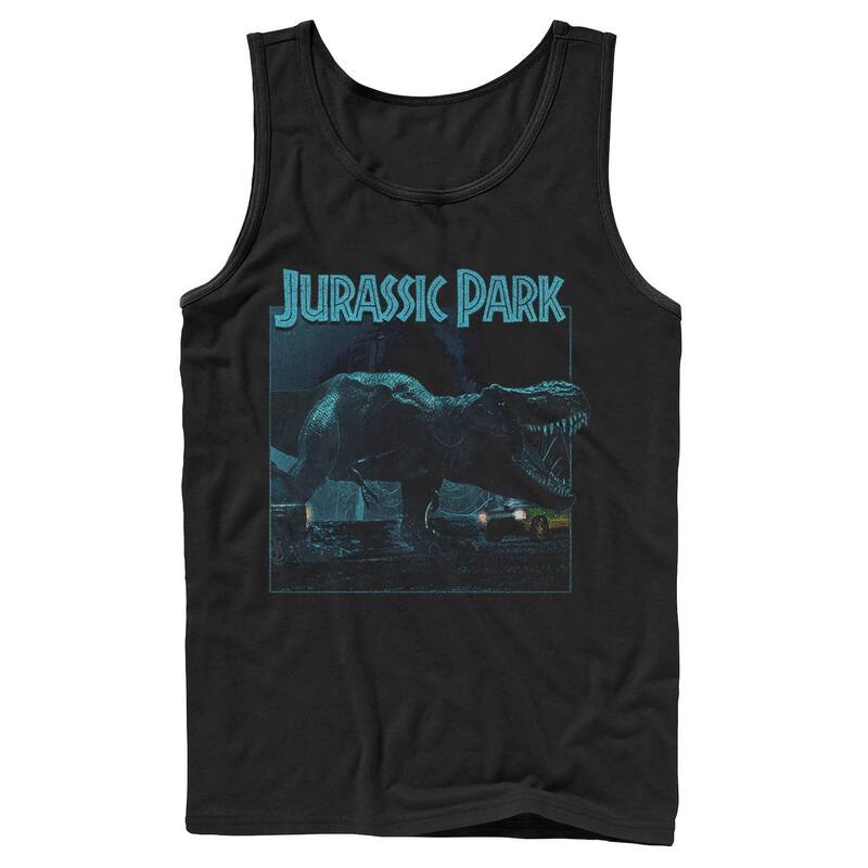 アニメキャラクター レディース トップス Tシャツ Licensed Character Men's Jurassic Park T Rex Roar Dark Photo Tank Top Black ブラック