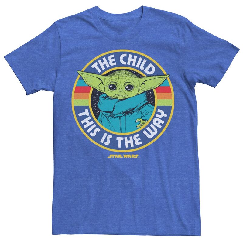 アニメキャラクター レディース トップス Tシャツ Licensed Character Men'star Wars: The Mandalorian The Child This The Way Cartoon Tee Royal Heather ヘザー