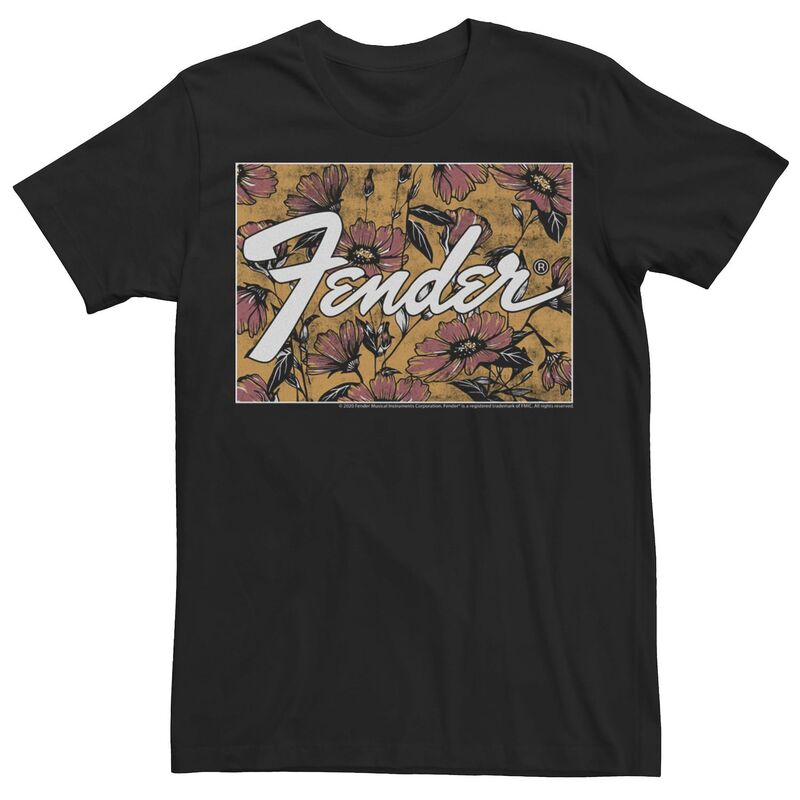 アニメキャラクター レディース トップス Tシャツ フラワー柄 ロゴ フラワー Licensed Character Men's Fender Box Logo Floral Tee Black ブラック