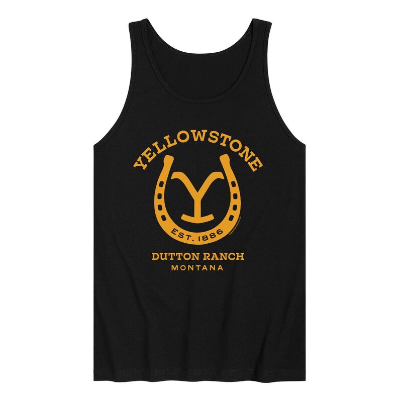 アニメキャラクター レディース トップス Tシャツ Licensed Character Men's Yellowstone Horseshoe Tank Top Black ブラック
