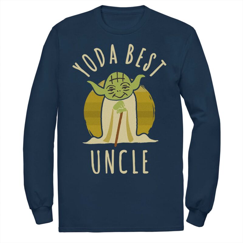 アニメキャラクター レディース トップス Tシャツ トール グラフィック Licensed Character Big & Tall Star Wars Yoda Best Uncle Cartoon Yoda Long Sleeve Graphic Tee Navy ネイビー