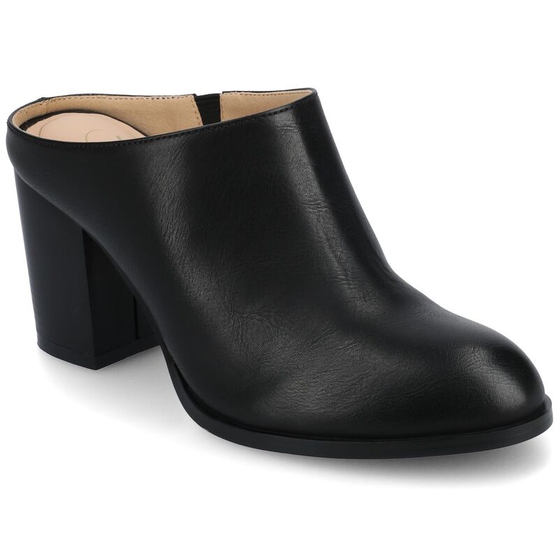 渡航 レディース シューズ パンプス 踵 Journee Kendra Women\u0027s Open Heeled Pointed Toe Pumps Black 黒いこと レディース靴-靴