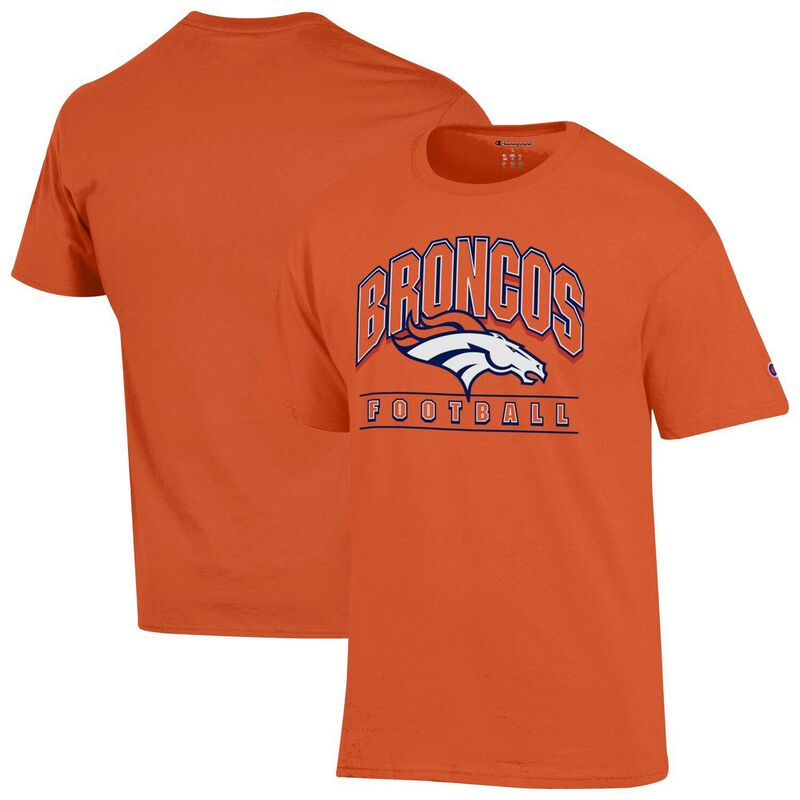 チャンピオン レディース トップス Tシャツ Men's Champion Orange Denver Broncos Football T-Shirt Den Orange オレンジ｜ReVida 店