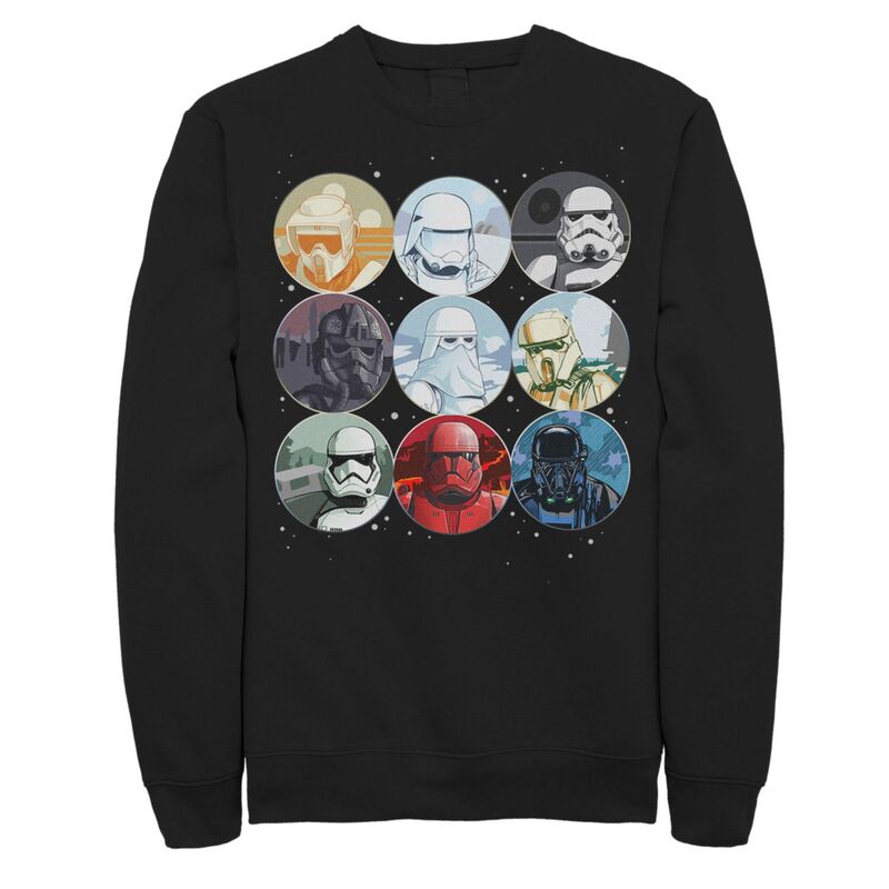アニメキャラクター レディース トップス Tシャツ スウェット Licensed Character Men'star Wars Trooper Helmet Grid Sweatshirt Black ブラック