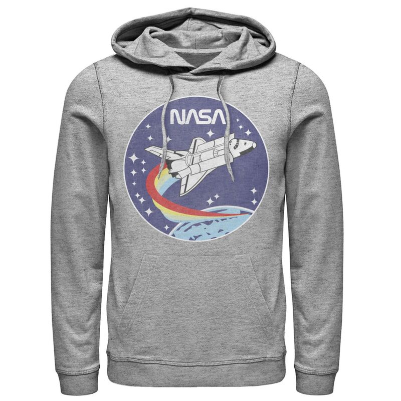 アニメキャラクター レディース トップス Tシャツ パーカー Licensed Character Men's NASA Shuttle Launch Orbit Circle Patchoodie Athletic Heather ヘザー