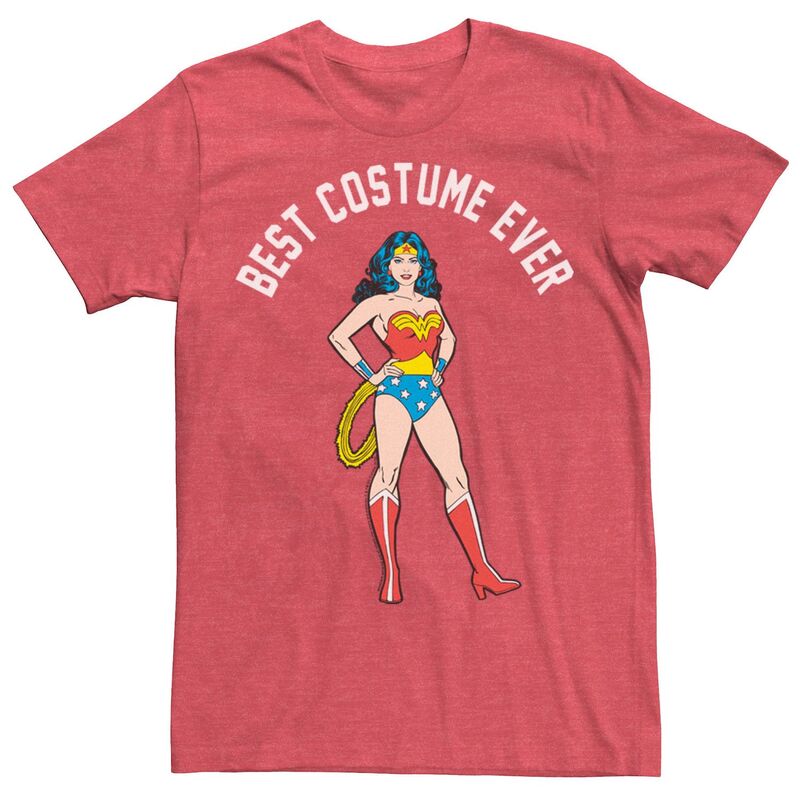 アニメキャラクター レディース トップス Tシャツ Licensed Character Men's DComics Wonder Woman Best Costumever Tee Red Heather ヘザー