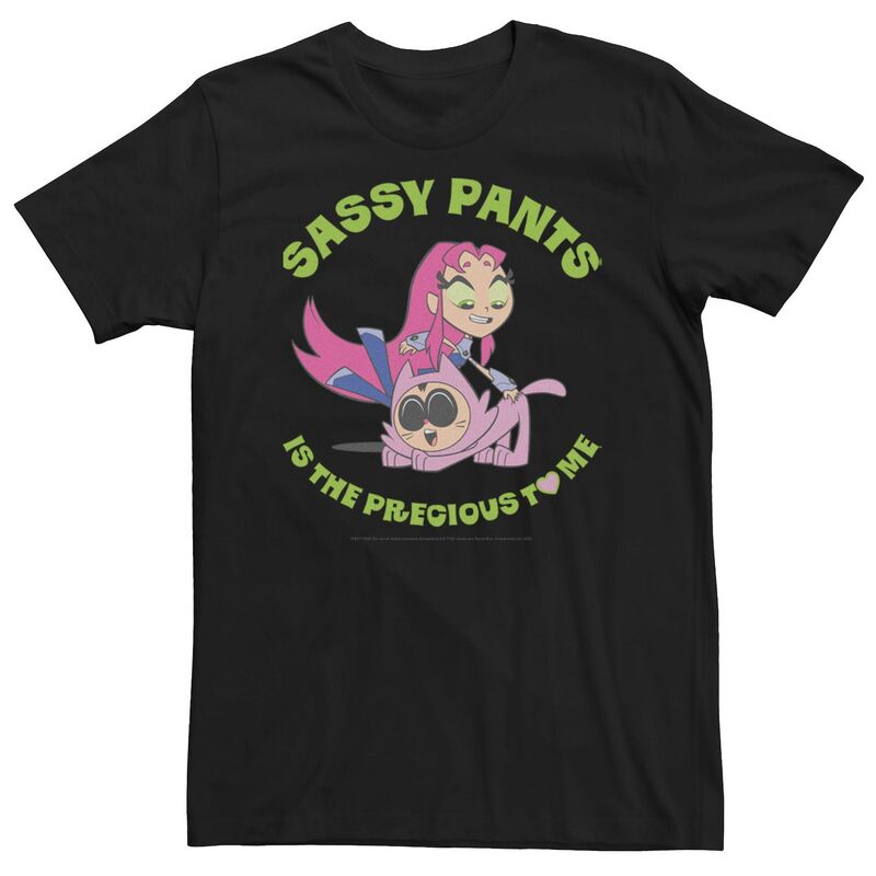 アニメキャラクター レディース トップス Tシャツ パンツ Licensed Character Men's DComics Teen Titans Go! Sassy Pants Is The Precious To Me Tee Black ブラック