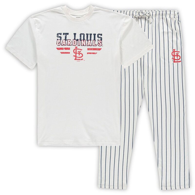 アンブランデッド レディース アンダーウェア ナイトウェア トール Unbranded Men's Conceptsport White/Navy St. Louis Cardinals Big & Tall Pinstripe Sleep Set Crd White ホワイト