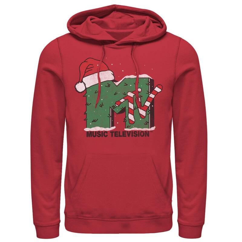 アニメキャラクター レディース トップス Tシャツ ロゴ パーカー Licensed Character Men's MTV Logo Christmas Tree Santa Hat Colors Hoodie Red レッド 13,490円