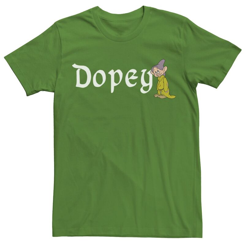 ディズニー レディース トップス Tシャツ Men's Disney Snowhite Dopey Leaning Oname Banner Tee Kelly ホワイト