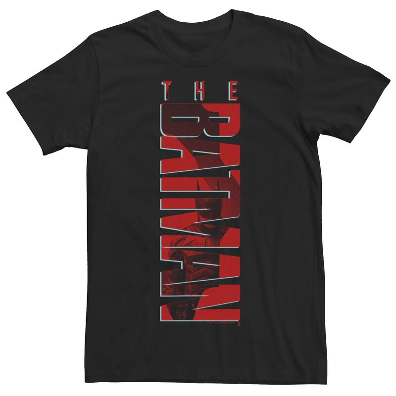 アニメキャラクター レディース トップス Tシャツ Licensed Character Men's DComics The Batman Red Layer Poster Tee Black ブラック