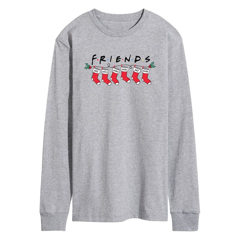 アニメキャラクター レディース トップス Tシャツ グラフィック Licensed Character Men's Friendstockings Long Sleeve Graphic Tee Heather Gray グレー