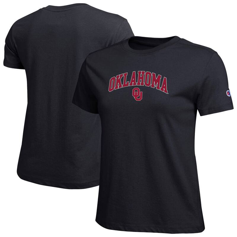 チャンピオン レディース トップス Tシャツ ロゴ Women's Champion Black Oklahoma Sooners Arched Over Logo T-Shirt Okl Black ブラック