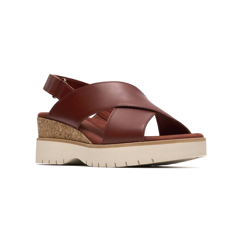 クラークス レディース シューズ サンダル なめし革 Clarks Diaz Cross Women\u0027s Leather Slingback Sandals Burnt Orange Leather オレンジ色