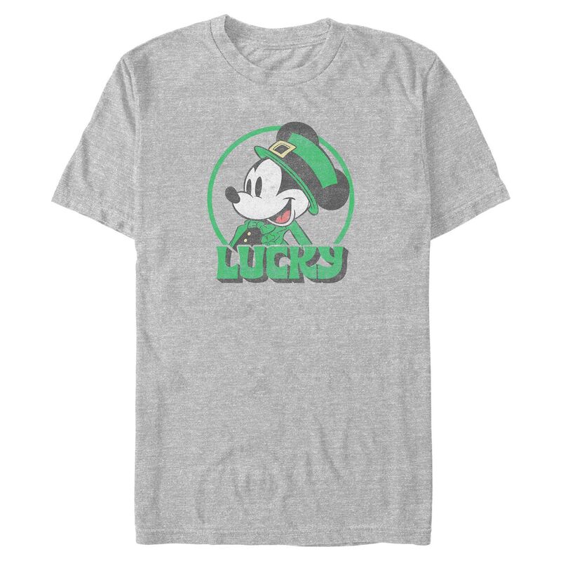 ディズニー レディース トップス Tシャツ トール Big & Tall Disney's Mickey Mouse Lucky Stamp Crew Tee Athletic Heather ヘザー