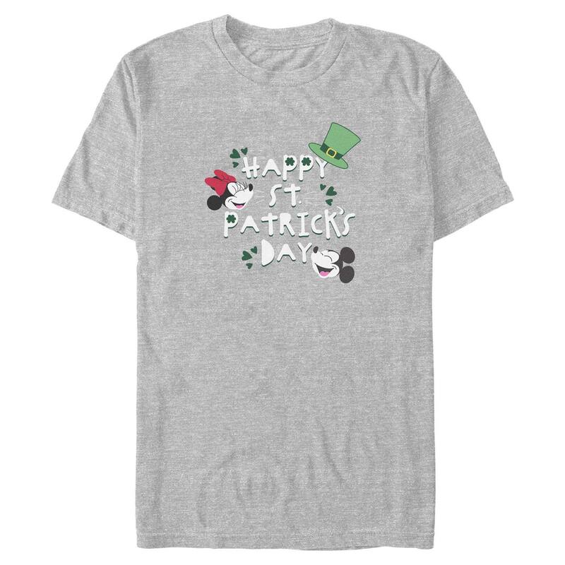 ディズニー レディース トップス Tシャツ トール Big & Tall Disney's Mickey & Minnie Happy St. Patrick's Day Crew Tee Athletic Heather ヘザー