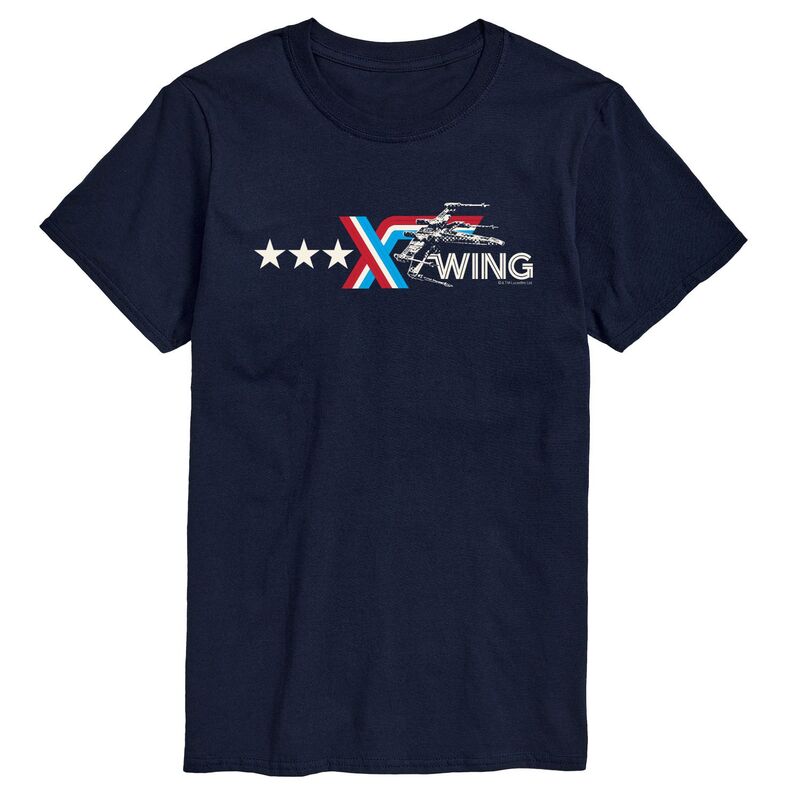 スター ウォーズ レディース トップス Tシャツ トール ロゴ グラフィック Big & Tall Star Wars X-Wing Americana Logo Graphic Tee Navy ネイビー