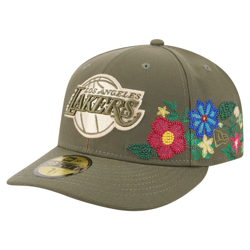 ニューエラ レディース アクセサリー 帽子 フラワー Men's New Era Olive Los Angeles Lakers Tonal Florals 59FIFTY Fitted Hat Lak Multi マルチカラー