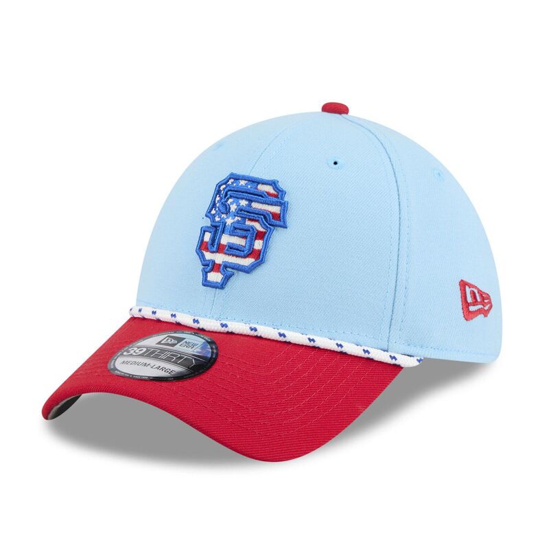 ニューエラ レディース アクセサリー 帽子 Men's New Era Light Blue/Red San Francisco Giants 2025 Fourth of July 39THIRTY Flex Hat Gnt Light ブルー
