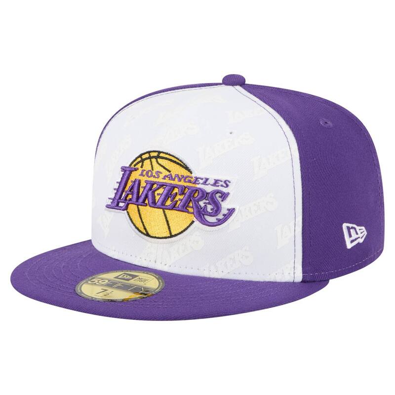 ニューエラ レディース アクセサリー 帽子 Men's New Era White/Purple Los Angeles Lakers Repeat 59Fifty Fitted Hat Lak White ホワイト