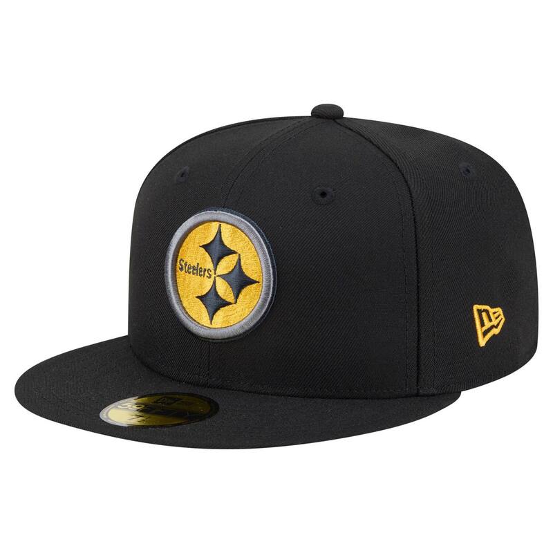 ニューエラ レディース アクセサリー 帽子 Tシャツ Men's New Era Black Pittsburgh Steelers Color Pop 59FIFTY Fitted Hat Stl Black ブラック
