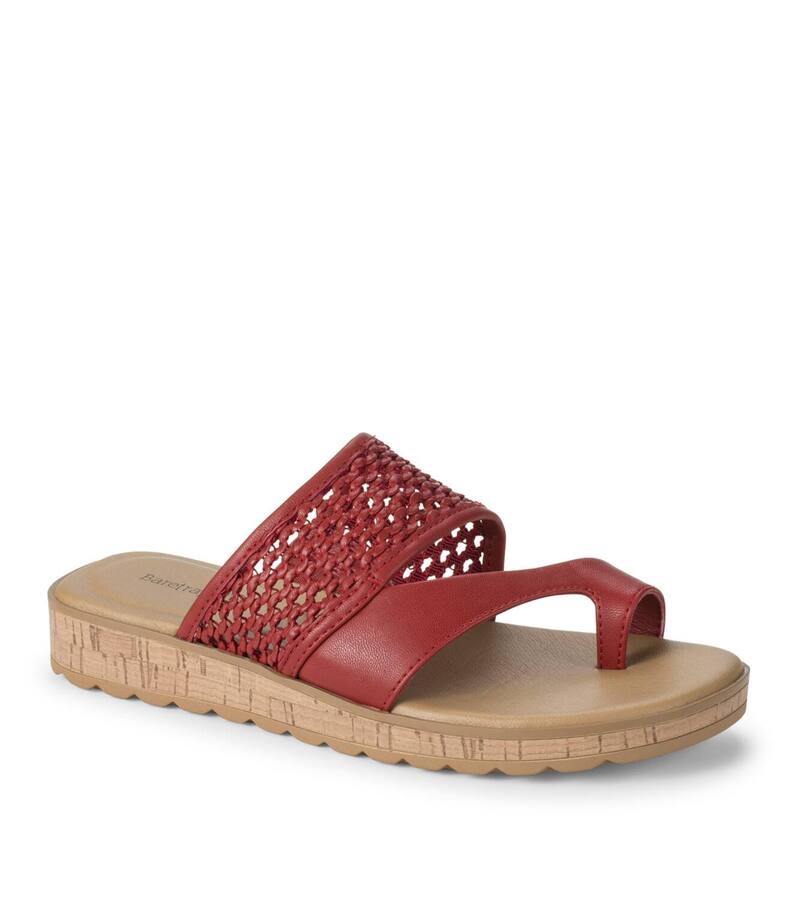 ベアトラップス レディース シューズ サンダル Baretraps Gibby Slide Women\u0027s Cushioned Slip-On Sandals Cherry Red 赤いこと