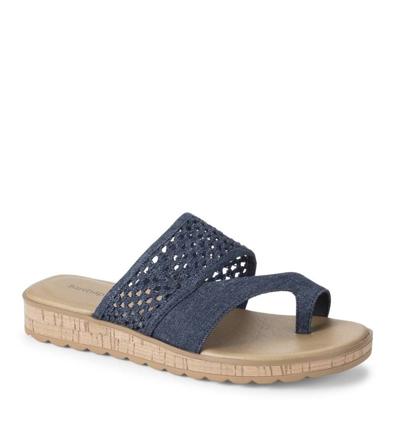 ベアトラップス レディース シューズ サンダル Baretraps Gibby Slide Women\u0027s Cushioned Slip-On Sandals Dark Denim ジーンズ