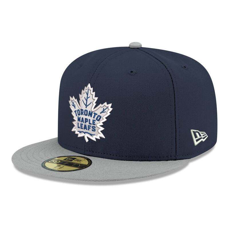 ニューエラ レディース アクセサリー 帽子 ロゴ Men's New Era Navy Toronto Mapleafs Core Logo Two-Tone 59FIFTY Fitted Hat Mpl Navy ネイビー