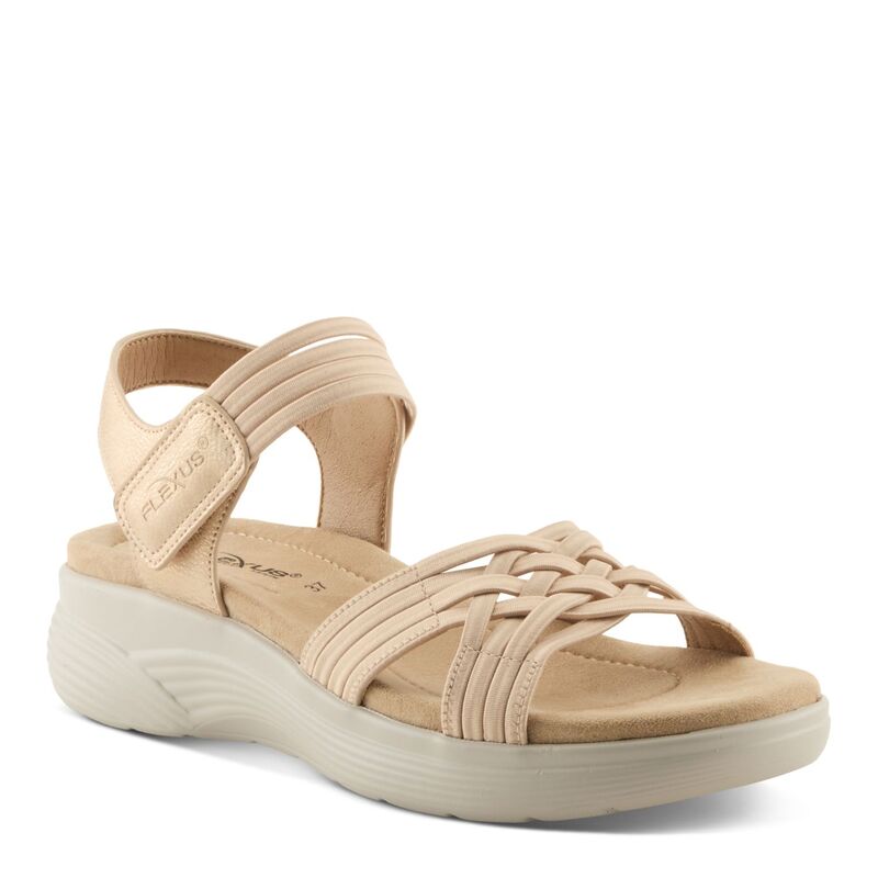フレクサス レディース シューズ サンダル Flexus by Spring Step Delosa Women's Cushioned Strappy Sandals Beige ベージュ
