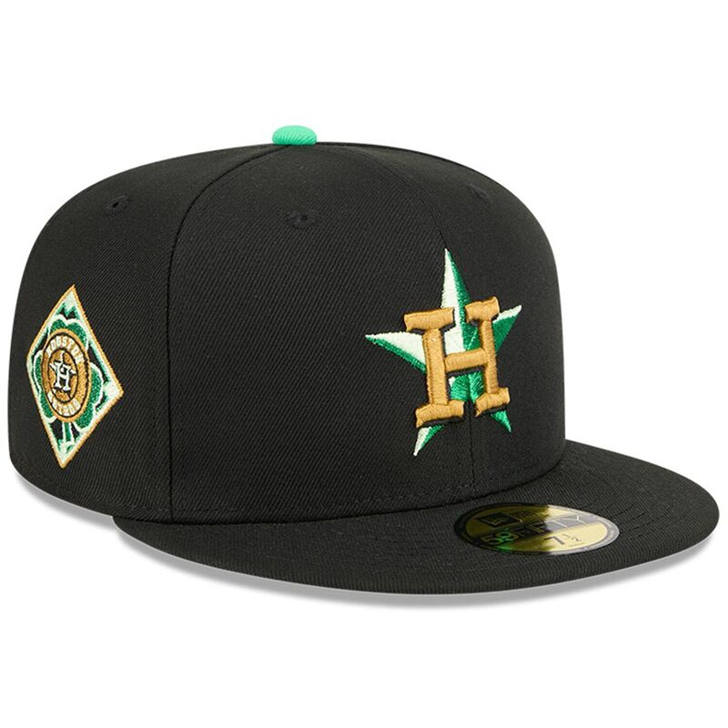 ニューエラ レディース アクセサリー 帽子 Men's New Era Black Houston Astros 2026 St. Patrick's Day 59FIFTY Fitted Hat Ast Black ブラック