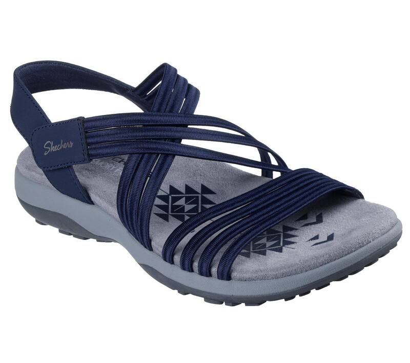 スケッチャーズ レディース シューズ サンダル Skechers Reggae Slim Sunnyside 2.0 Women'sandals Navy Blue ネイビー｜ReVida 店