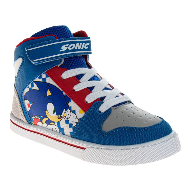 アニメキャラクター レディース シューズ スニーカー Licensed Character Sonic Thedgehog Hook and Loop High Top Boys' Canvasneakers Blue ブルー
