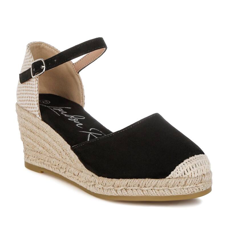 ロンドンラグ レディース シューズ サンダル London Rag Paryor Women\u0027s Espadrille Wedge Sandals Black 黒いこと