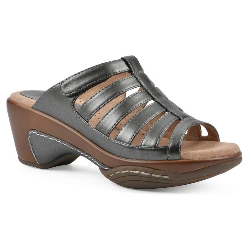 ホワイトマウンテン レディース シューズ サンダル White Mountain Valencia Women'slip-On Clog Sandals Pewter Metallic ピューター｜ReVida 店 18,980円
