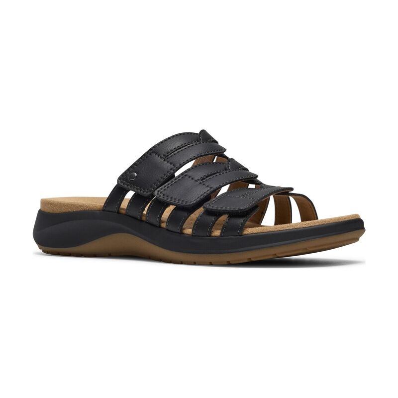 クラークス レディース シューズ サンダル なめし革 Clarks Maelynn Abby Women\u0027s Leather Slip-On Sandals Black 黒いこと